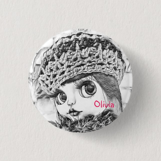 Bóton Redondo 2.54cm Personalizar, pessoal, aniversário (Frente)