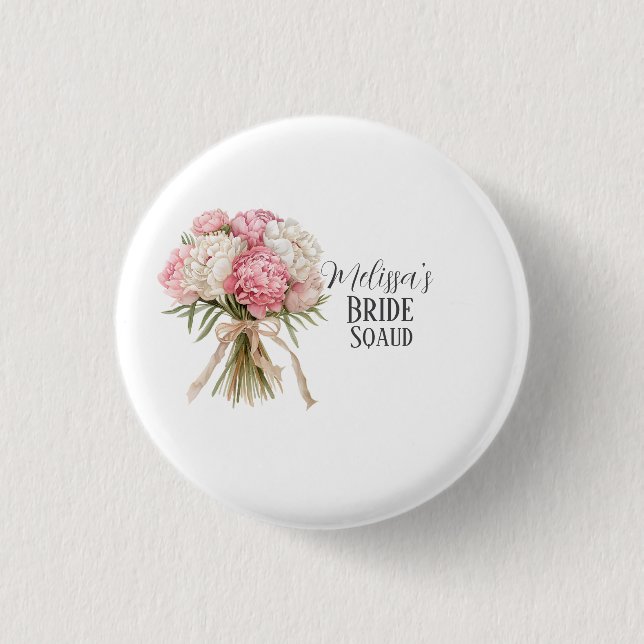 Bóton Redondo 2.54cm Personalized Bride Squad Button (Frente)