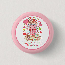 Bóton Redondo 2.54cm Personalized Cute Milkshake Classroom Valentine