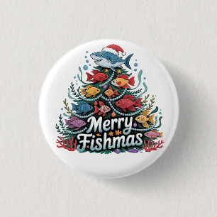 Bóton Redondo 2.54cm Pesca Engraçada Árvore de Natal Pescador