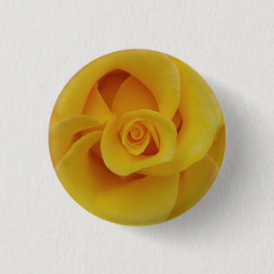 Bóton Redondo 2.54cm Pétalas de Rosa Amarelas Românticas