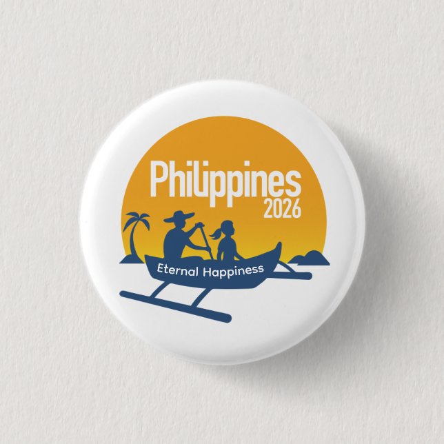 Bóton Redondo 2.54cm Philippines 2026 International Convention Pin (Frente)