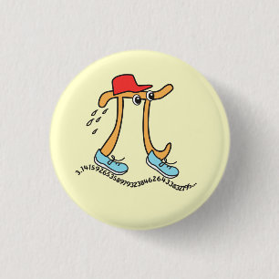 Bóton Redondo 2.54cm Pi De Longa Execução - Botão Engraçado De Cara Pi