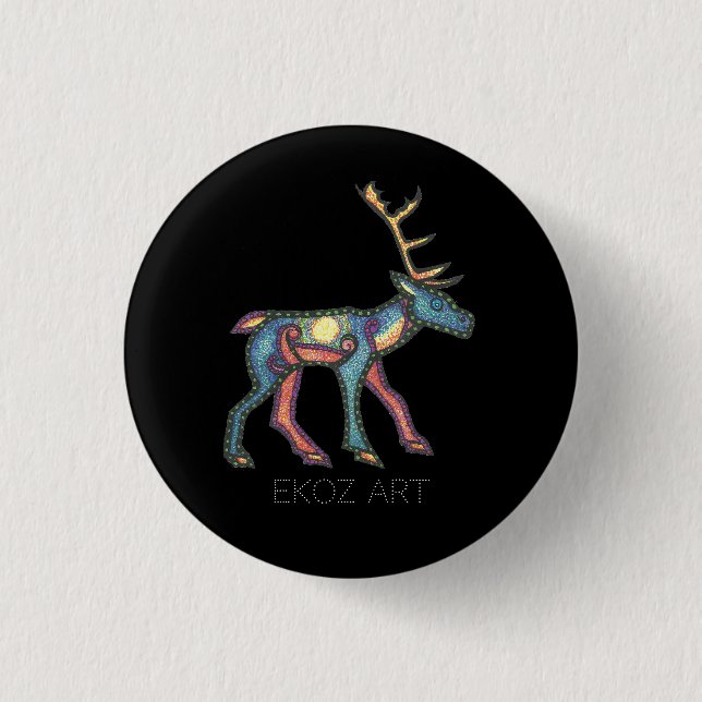 Bóton Redondo 2.54cm Pictic Stag Sun (Frente)