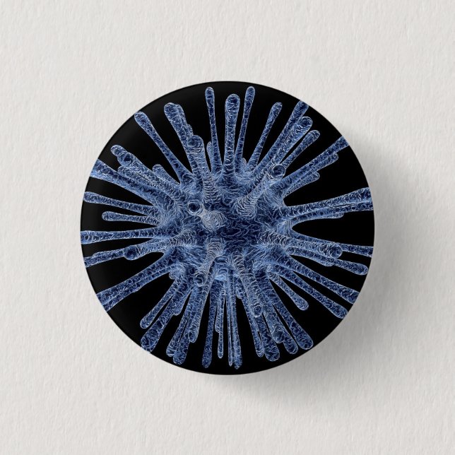 Bóton Redondo 2.54cm Pilha contaminada vírus (Frente)