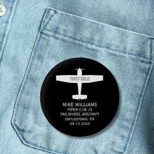 Bóton Redondo 2.54cm Piloto de estudante Primeiro Piloto de Avião Solo 
