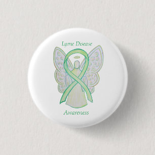 Bóton Redondo 2.54cm Pin de Arte Personalizada do Angel Ribbon