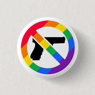 Bóton Redondo 2.54cm Pin do arco-íris da Anti-Arma LGBT