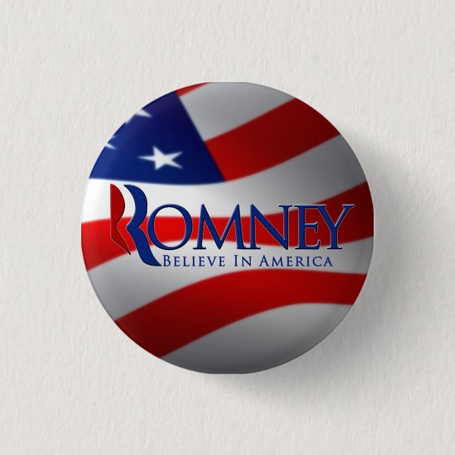Bóton Redondo 2.54cm Pin do botão de Mitt Romney (Frente)