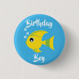Bóton Redondo 2.54cm Pin do botão do primeiro aniversario do aquário