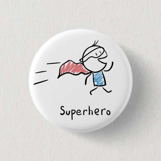 Bóton Redondo 2.54cm Pin do super-herói (Frente)