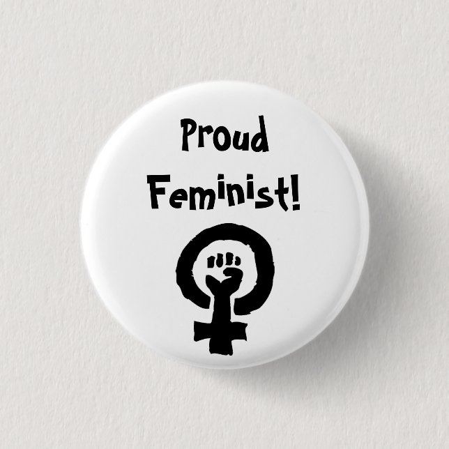 Bóton Redondo 2.54cm Pin orgulhoso da feminista (Frente)