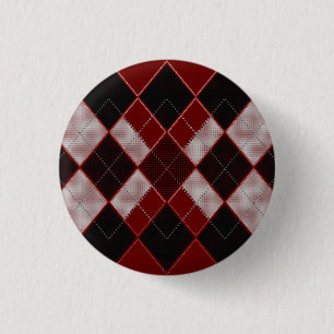 Bóton Redondo 2.54cm Pin vermelho de Argyle