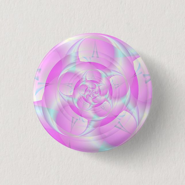 Bóton Redondo 2.54cm Pinças Espirituais a Rosa e Azul (Frente)