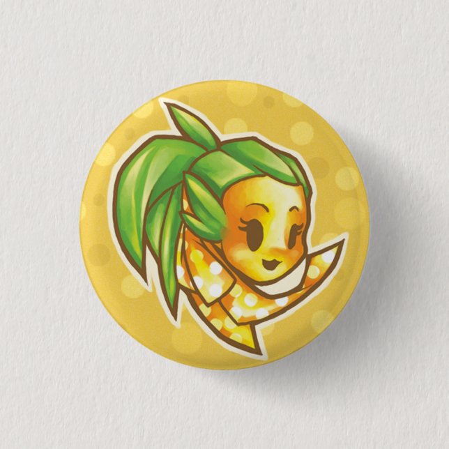 Bóton Redondo 2.54cm PineappleChibiHead (Frente)