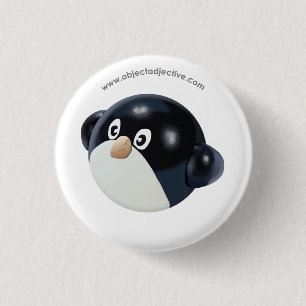 Bóton Redondo 2.54cm Pinguim do adjetivo do objeto