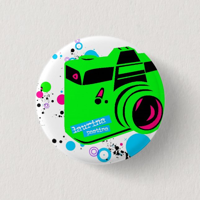 Bóton Redondo 2.54cm pino ainda tornando-se (Frente)