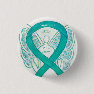Bóton Redondo 2.54cm Pino anjo da fita de sensibilização do Cancer ut