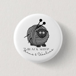 Bóton Redondo 2.54cm Pino Coletivo de Yarns e Woolies Ovinos Pretos