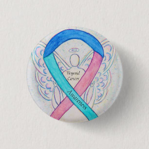 Bóton Redondo 2.54cm Pinos da Fita de Consciência do Anjo do Cancer da