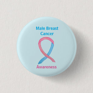 Bóton Redondo 2.54cm Pinos Personalizados de Cancer de Mama Masculino A
