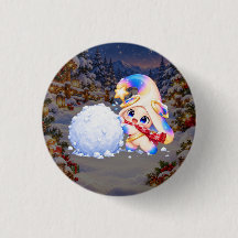 Pin's Zessi e sua bola de neve - Coleção Natal