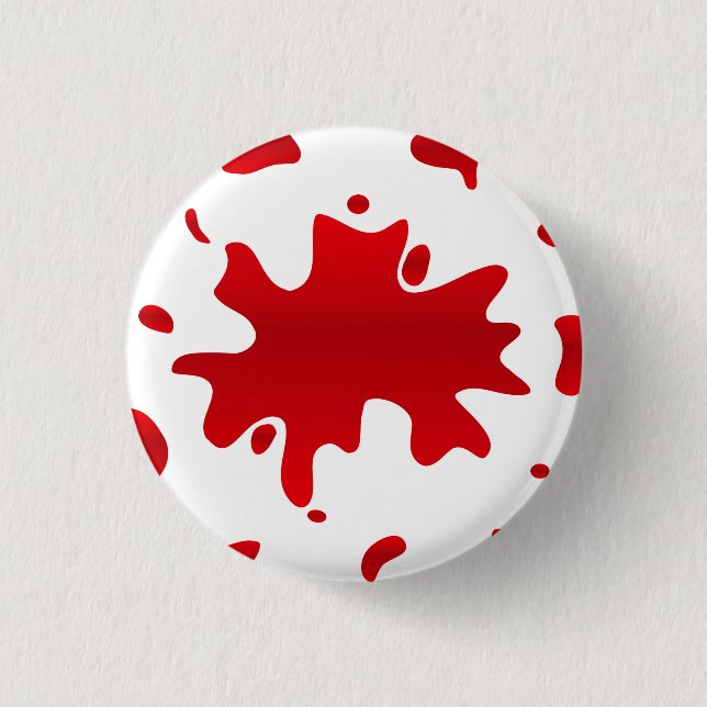 Bóton Redondo 2.54cm Pintado vermelho (Frente)