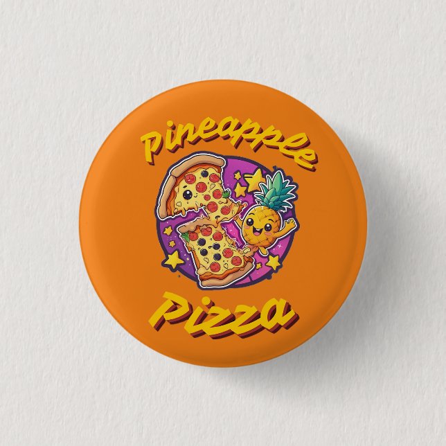 Bóton Redondo 2.54cm Pizza de Abacaxi (Frente)