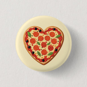 Bóton Redondo 2.54cm Pizza em forma de coração