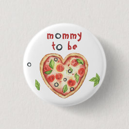 Bóton Redondo 2.54cm pizza heart baby shower - mommy to be