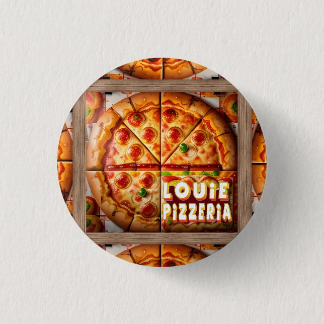 Bóton Redondo 2.54cm Pizza Pizzeria Design (Frente)