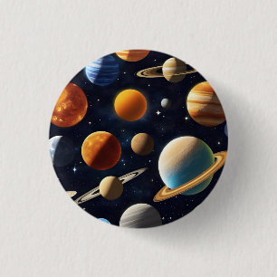 Bóton Redondo 2.54cm Planetas espaciais externos 2