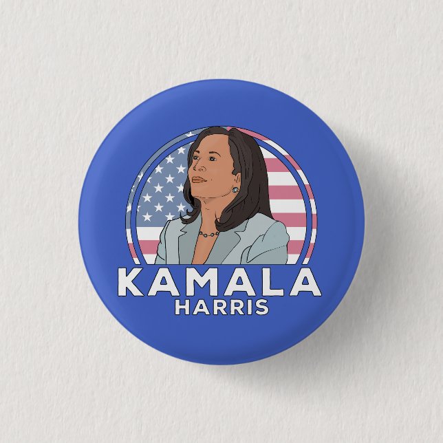 Bóton Redondo 2.54cm Política Kamala Harris (Frente)