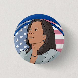 Bóton Redondo 2.54cm Política Kamala Harris