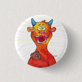 Bóton Redondo 2.54cm Pontilhe o monstro, botão