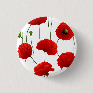 Bóton Redondo 2.54cm Poppies
