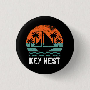 Bóton Redondo 2.54cm Pôr do Sol em Key West Férias Retrô