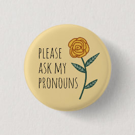 Bóton Redondo 2.54cm Por Favor, Pergunte Às Minhas Pronuncias O Rosa Do