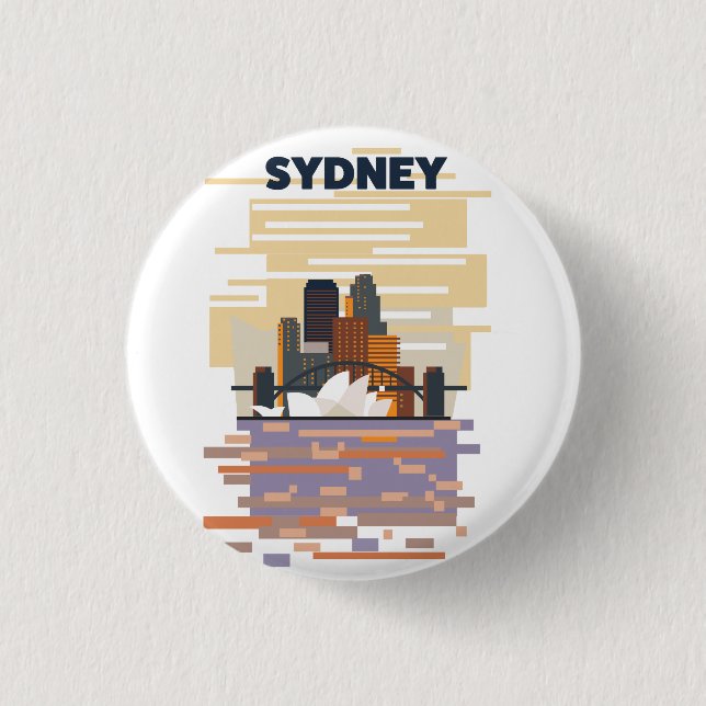 Bóton Redondo 2.54cm Porto de Sydney (Frente)