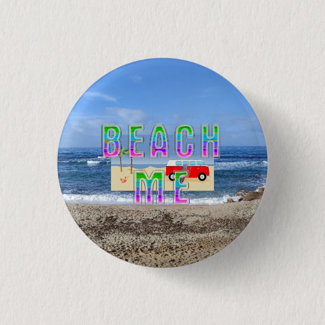 Bóton Redondo 2.54cm Praia da TEE (Frente)