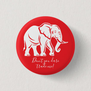 Bóton Redondo 2.54cm Presente Brincadeira Elefante Branco