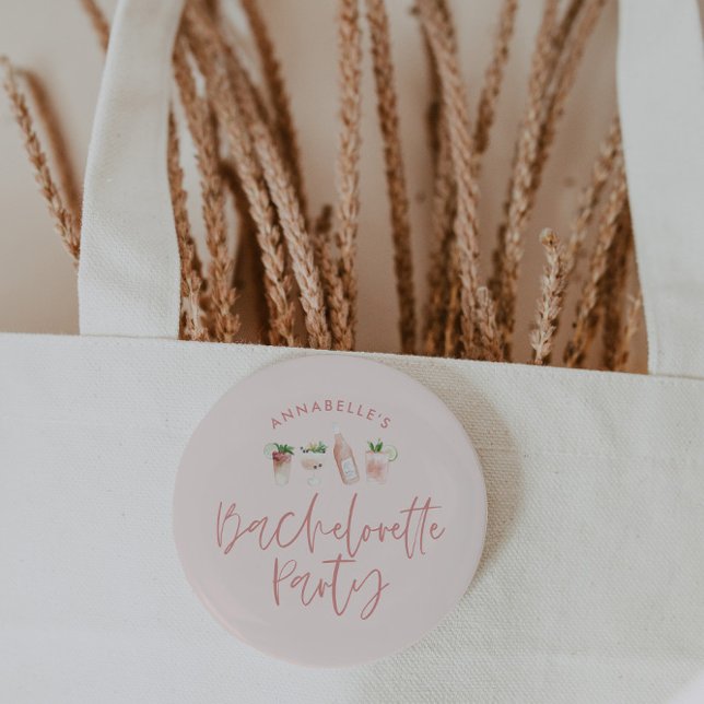 Bóton Redondo 2.54cm Presente de festa de solteira de guião rosa-menina (Criador carregado)