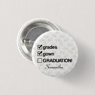 Bóton Redondo 2.54cm Presente de Graduação de Nome Personalizado Form