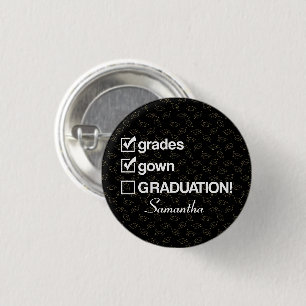 Bóton Redondo 2.54cm Presente de Graduação de Nome Personalizado Form