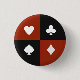 Bóton Redondo 2.54cm Presente de Naipe de Carta Moderno para Poker & Br