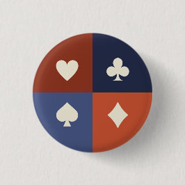 Bóton Redondo 2.54cm Presente de Naipe de Cartas Modernas Retro Poker &