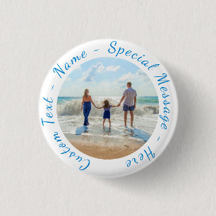 Bóton Redondo 2.54cm Presente no botão Fotográfico com texto personaliz