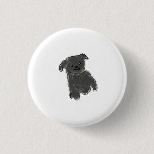 Bóton Redondo 2.54cm Presente Personalizado de Cachorrinho Preto Fofinh