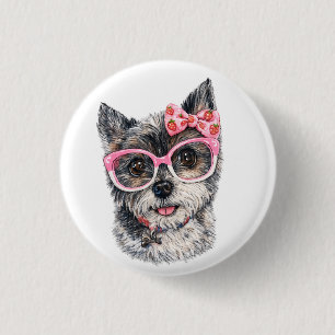 Bóton Redondo 2.54cm Presente Yorkshire Terrier para Amantes de Cães