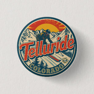 Bóton Redondo 2.54cm Presentes de esqui vintage Telluride colorado ao a
